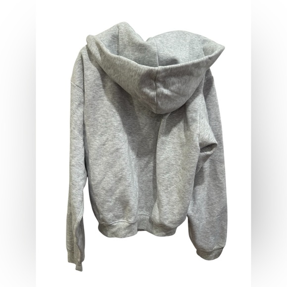 NWT SKIMS Cotton Fleece Zip Up Hoodie Light Heather Gray Sz Medium - Picture 5 of 7